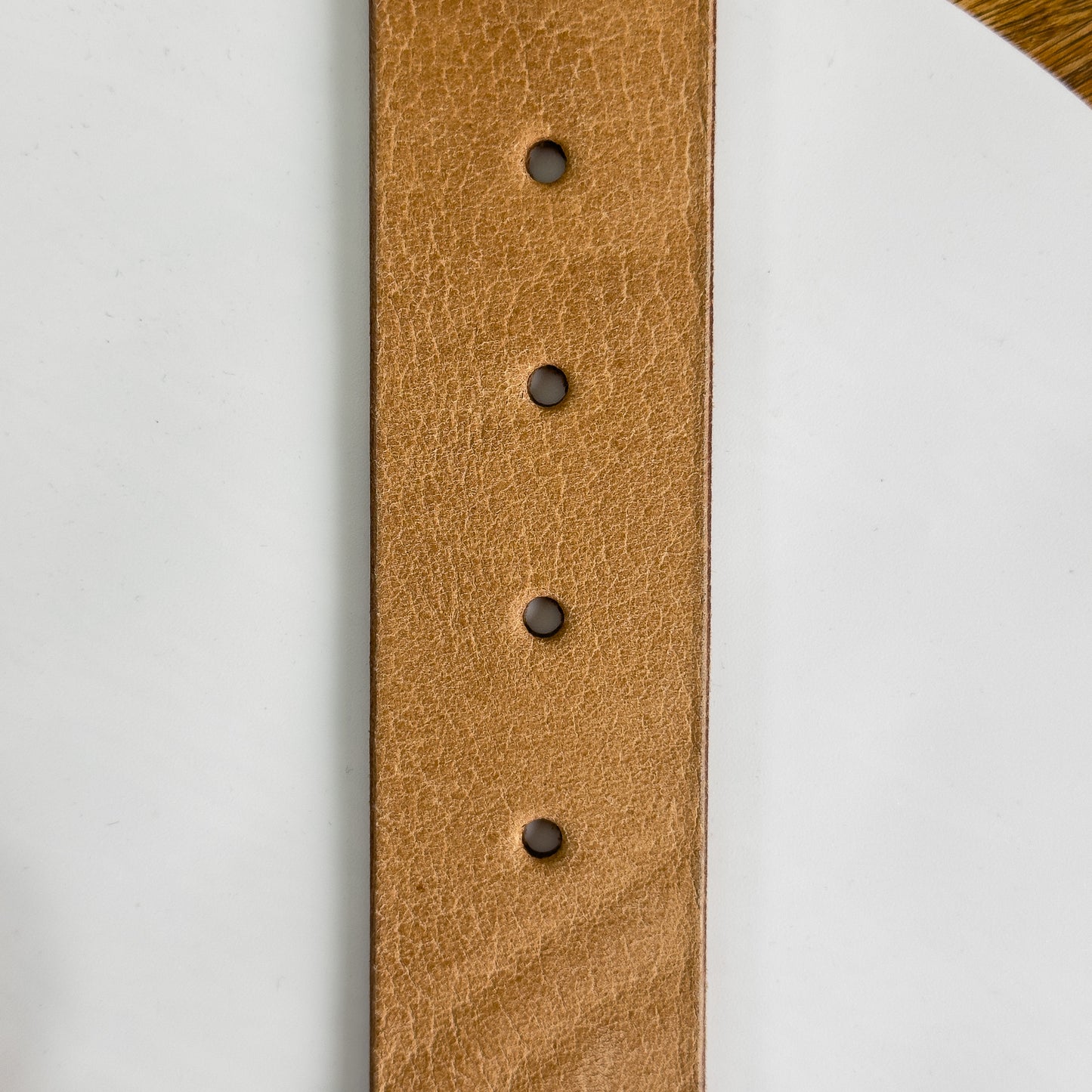 Cinto Vaqueta Natural con Hebilla Bronce | 4 cm